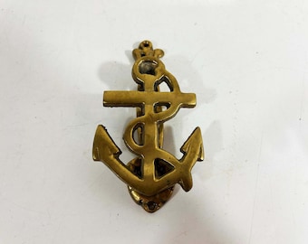Vintage Brass Anchor Metal Door Knocker Mid-Century Front Door Nautical Home Decor 1970s