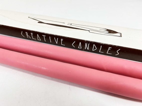 Vintage 24" Pink Taper Creative Candles by Duane Benton Candle Set Tapers Mid-Century 1960s NOS Deadstock