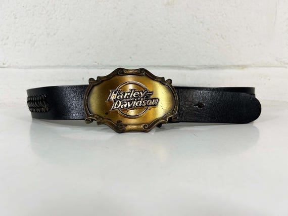 Vintage Harley Davidson Belt Buckle Biker Motorcycle 1978 Raintree Stamped Leather Unisex 1970s