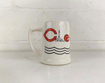 Vintage Cleveland Mug 1970s Ohio Beer Stein Coffee Cup Souvenir Tea Gift Travel Kitsch 70s 1979