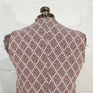 Vintage Vest Brown Button Up Tunic Length Sleeveless Ikat Design Shirt Minx TV Movie Costume 1970s Aesthetic Large Medium zdjęcie 6