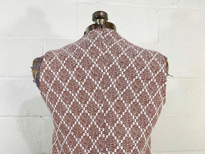 Vintage Vest Brown Button Up Tunic Length Sleeveless Ikat Design Shirt Minx TV Movie Costume 1970s Aesthetic Large Medium zdjęcie 6