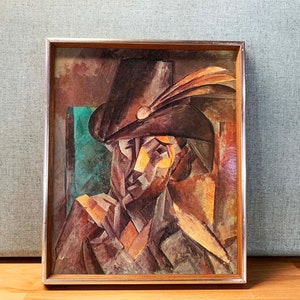 Vintage Pablo Picasso Framed Print Woman in a Black Hat Fernande Olivier Portrait Artwork MOMA Spain Cubism 1909 1900s image 6