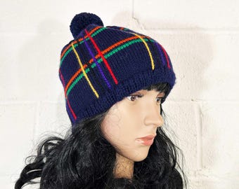 Vintage Rainbow Striped Winter Hat Accessory Mid-century  display picture 2