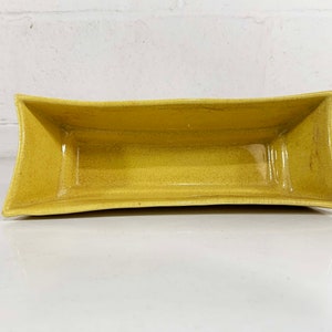 Vintage Yellow McCoy Style Planter Art Deco Geo Geometric Glaze Ceramic Pottery Pot Mid-Century Gold Sunshine Butter USA 1950s 1960s image 6