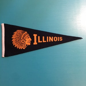 Illinois Fighting Illini Pennant Flag 29in x 12in