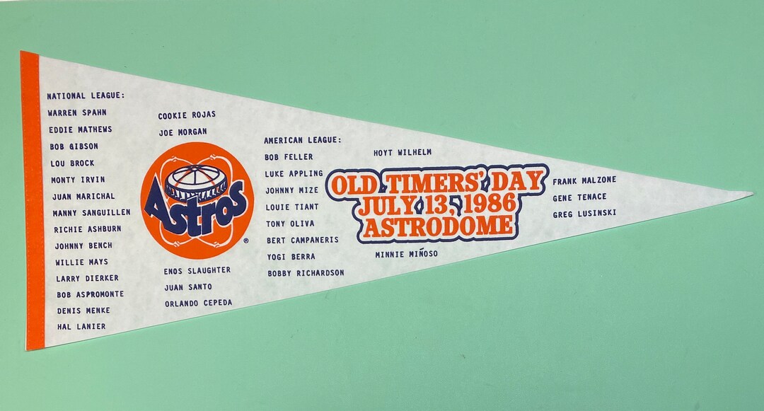 1986 Vintage Houston Astros Baseball Pennant Texas Banner 12x30 Inch ...