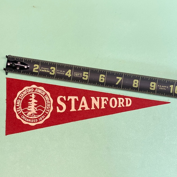 1950's Vintage Stanford Cardinals Indians College University MINI Pennant Flag Banner 3.5x9.75 inches