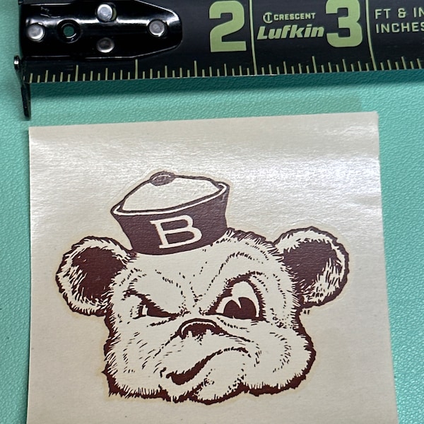 Vintage 1950s Brown Bears Ivy League University Decal 3 inch