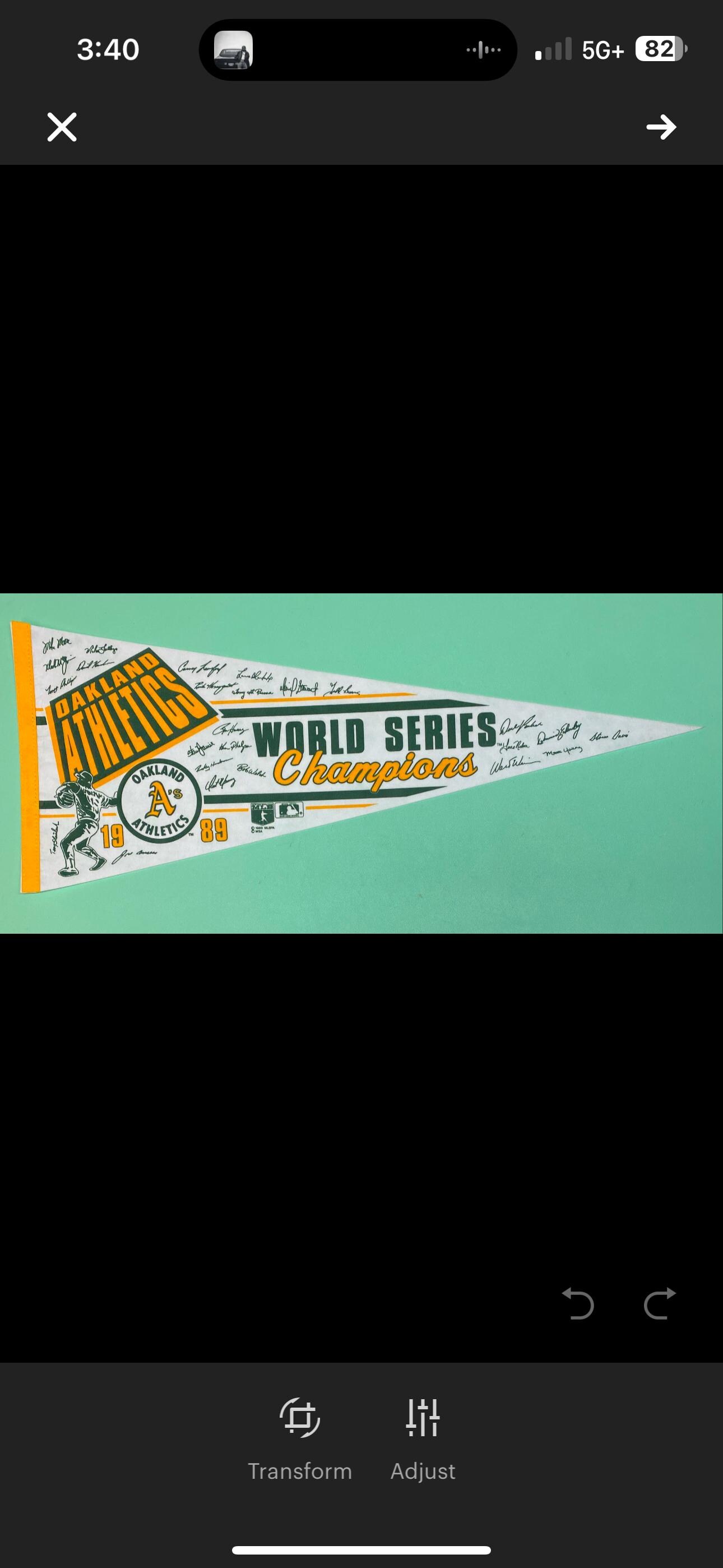 1989 Vintage Oakland Athletics A’s California Baseball Pennant 12×30 Inch Flag
