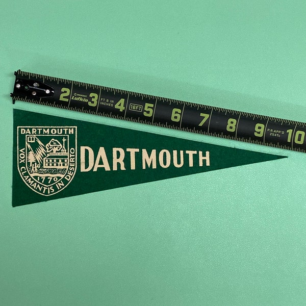 1950's Vintage Dartmouth Big Green Indians college University MINI 3.5x9.5 Pennant Flag Banner