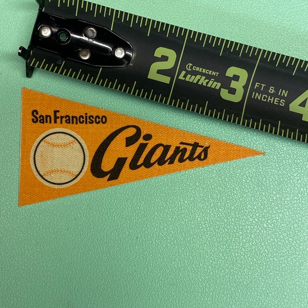1960's Vintage San Francisco Giants baseball Mini fabric decal Pennant 1.75x3.5 inch Flag Banner