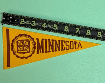 1950's Vintage Minnesota golden gophers College University MINI Pennant Flag Banner 4x9 inches