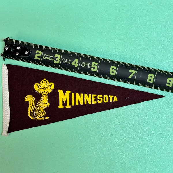 Vintage Minnesota golden gophers College University MINI Pennant Flag Banner 4x9 inches