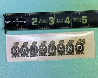 Vintage 1950s Maryland Terrapins University Decal 1.5x5 inch