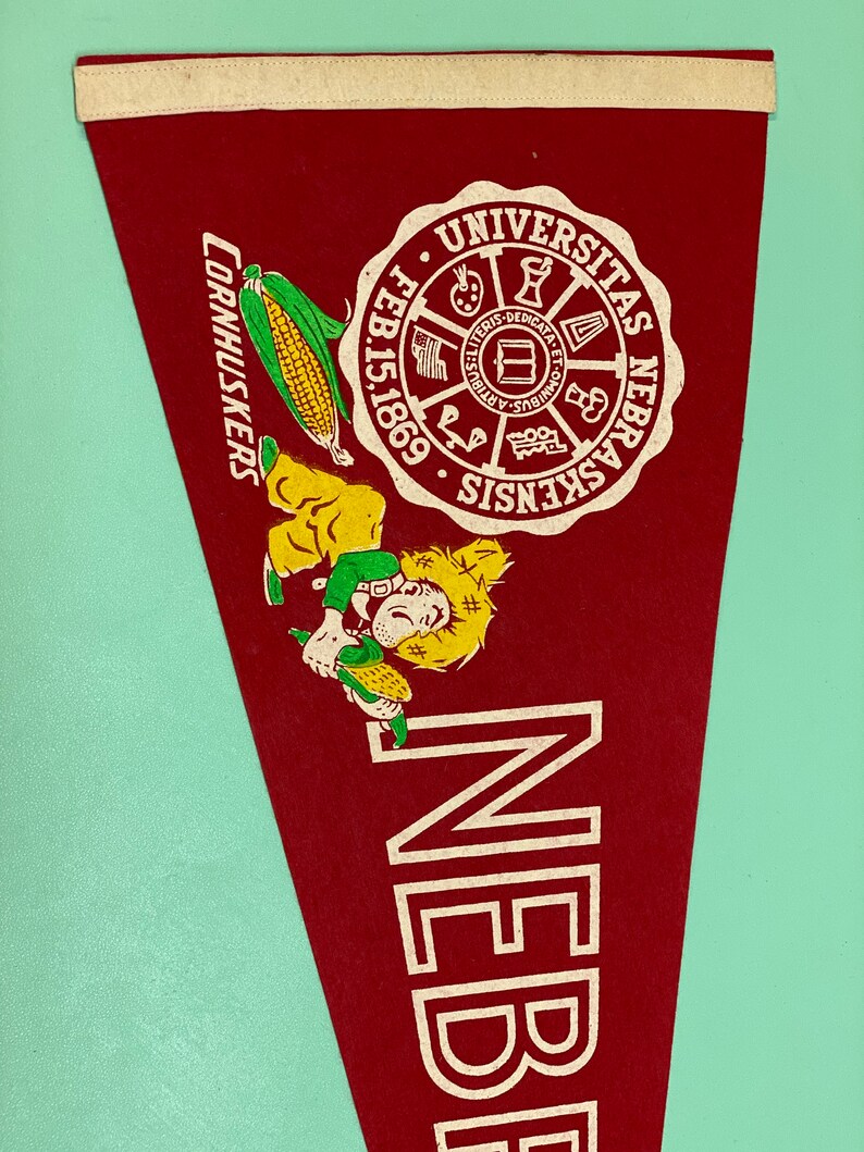 Nebraska Cornhuskers Embroidered Patch – Vintage N Text Sewn, NCAA College Souvenir