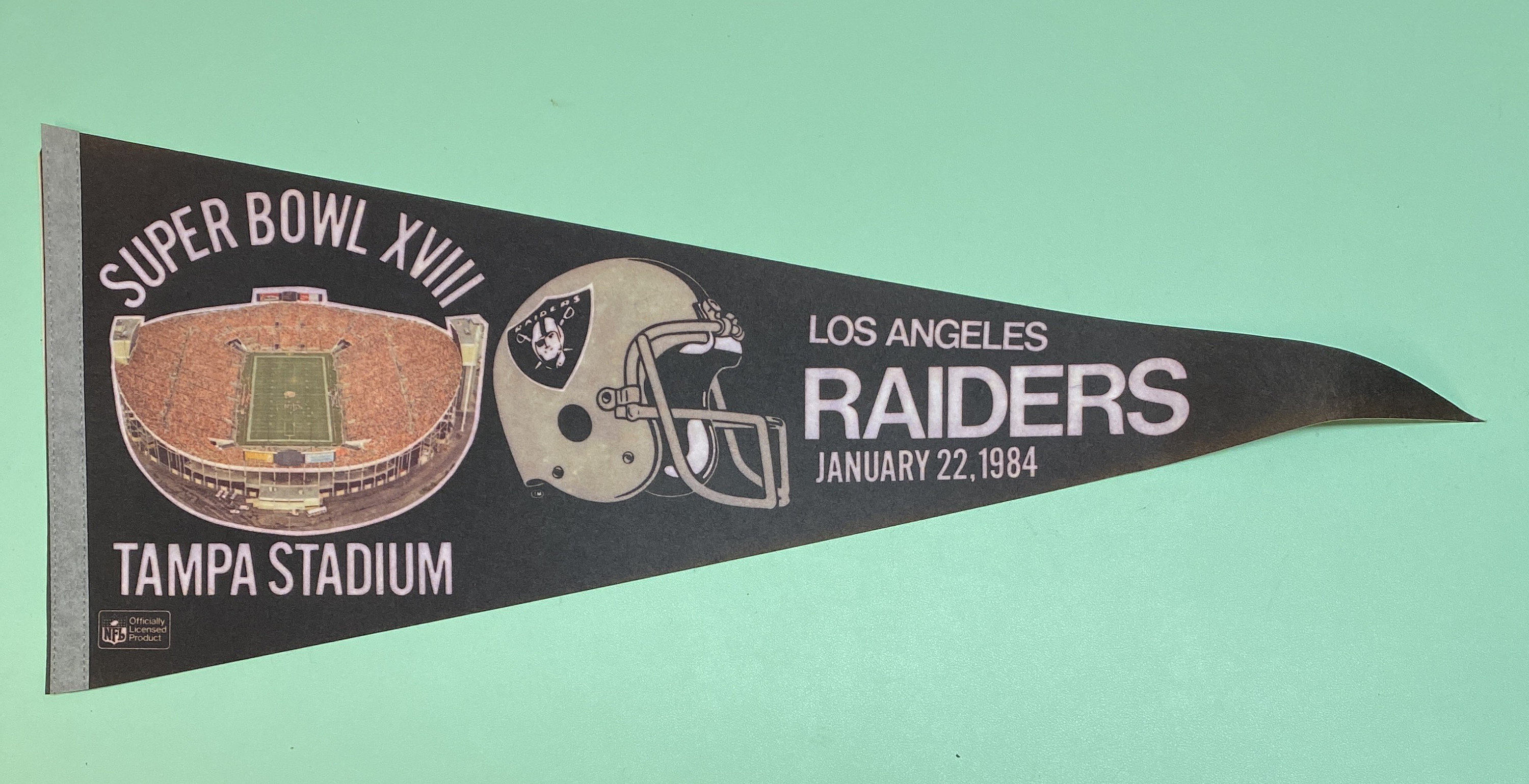 1984 Oakland Los Angeles Raiders NFL Football Pennant 12x29 1984 Oakland Los Angeles Raiders NFL Football Pennant 12x29