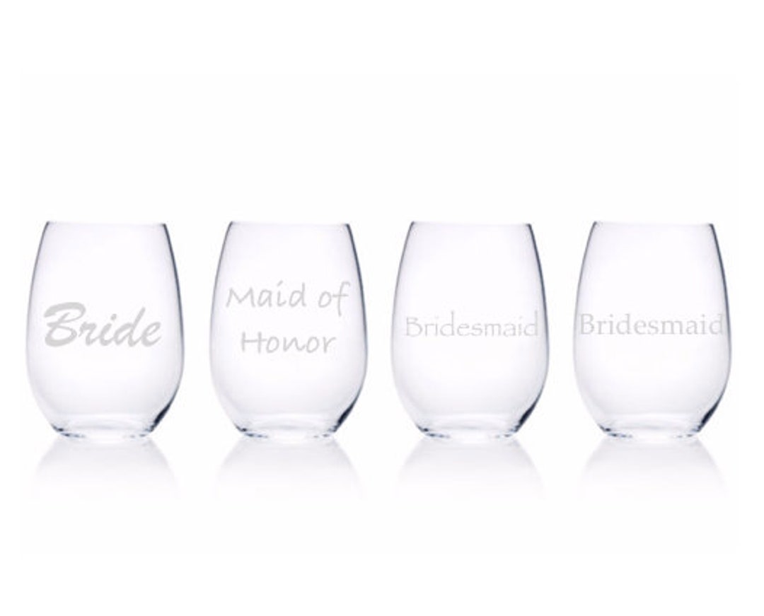 Customizable Bridal Party Wine Glasses Etsy