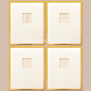 Satz von vier neoklassischen gerahmten Intaglios - Doppel Intaglio