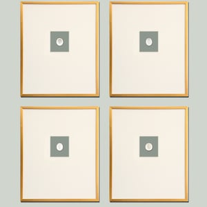 Set of 4 - Neo-Classical Framed Intaglio - Single Intaglio mounted on Blue Silk