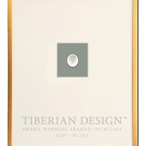 Neo-Classical Framed, Single Intaglio mounted on Blue Silk