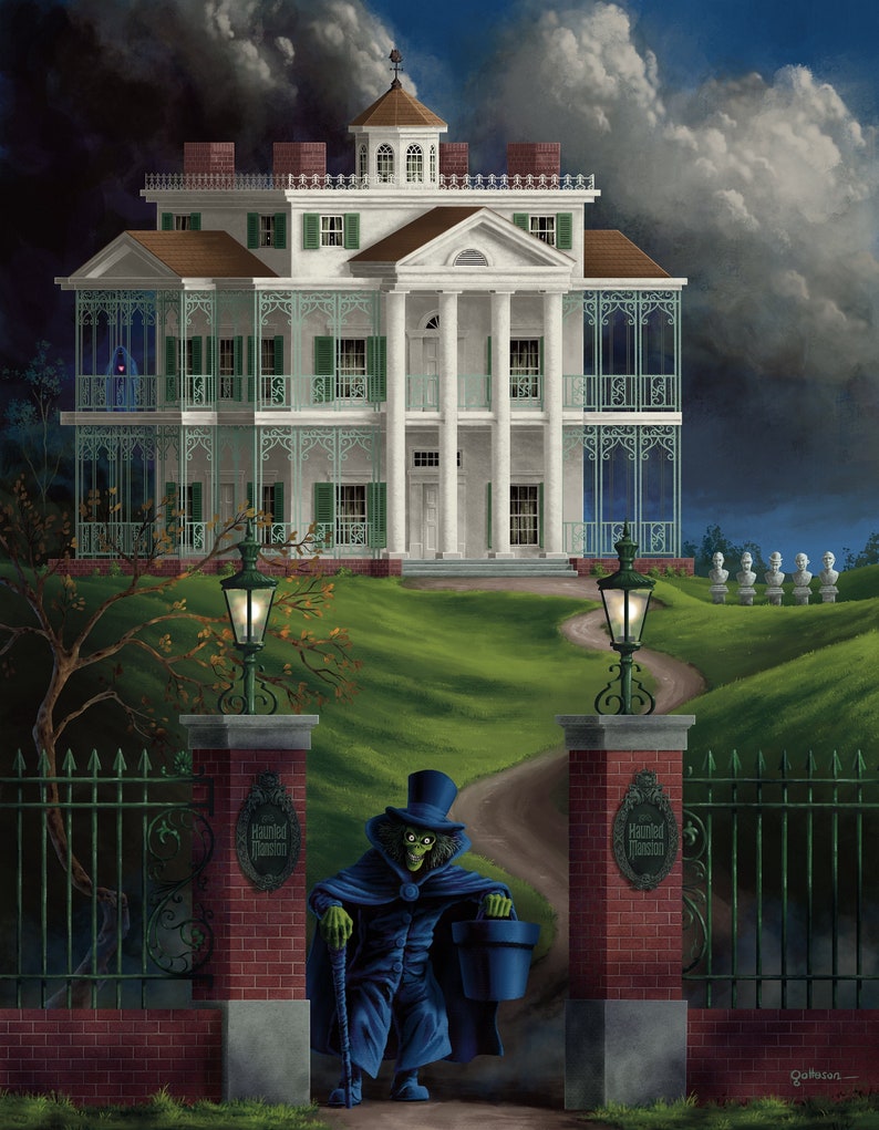 Haunted Mansion Hatbox Ghost Art Print Etsy