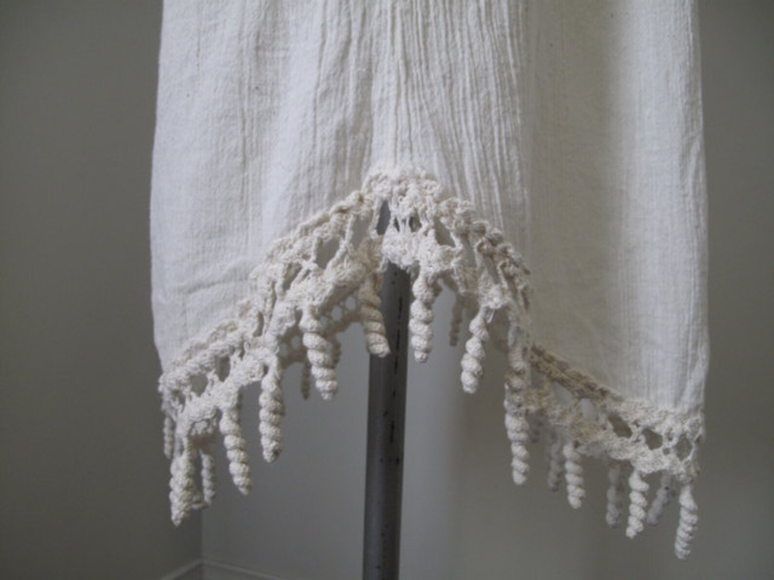 Vintage Crochet Cotton Gauze Cream Dress With Short Etsy