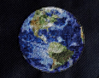 Earth Cross Stitch Pattern Instant Download PDF