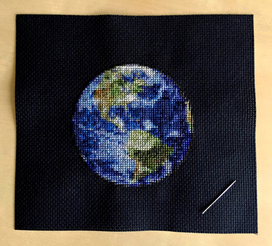 Earth Cross Stitch Pattern Instant Download PDF Etsy