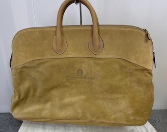 Luxury Etienne Aigner camel suede tote handbag. German luxury item.