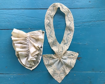 Two, Antique Jabots, Fronts, 1910s-1930s