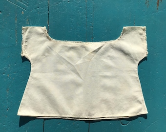 Camisa antiga para bebês/crianças pequenas do século XIX