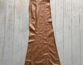 Antique, 19thc Brown Cotton Panel from Dress Lining