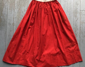 Antique, Red Petticoat with Cartridge Pleats