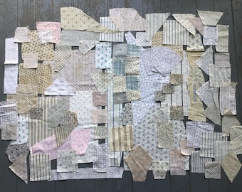 Antique Fabric Pieces, Shirting Prints, 1880s-1900