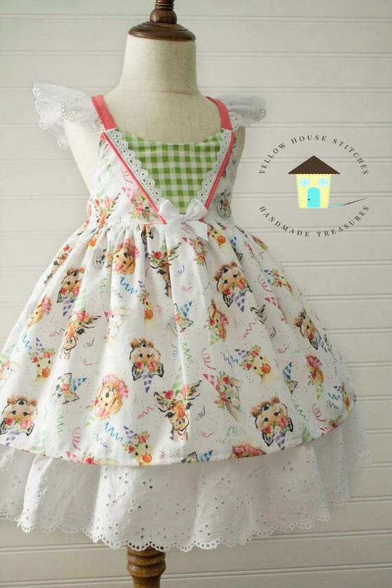 party animal birthday dress PARTY ANIMALS DRESS – The Gingham Goose main image 0