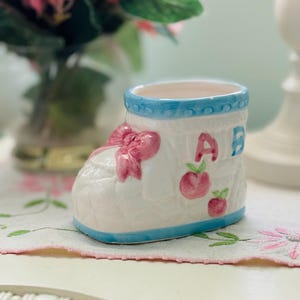 Vintage Kitschy Baby Bootie Planter, Nursery Decor