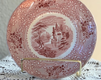 Antike Mitte des 19.Jahrhunderts JM & Son Roselle Platte, Keramikplatte, Made in England