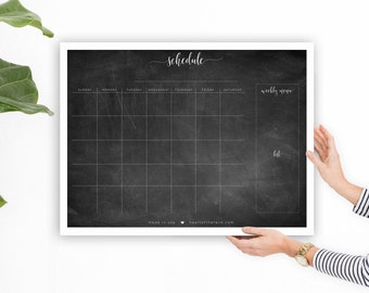 Chalkboard Wall Calendar | Chalk Marker Board | Dry Erase Board 18x24