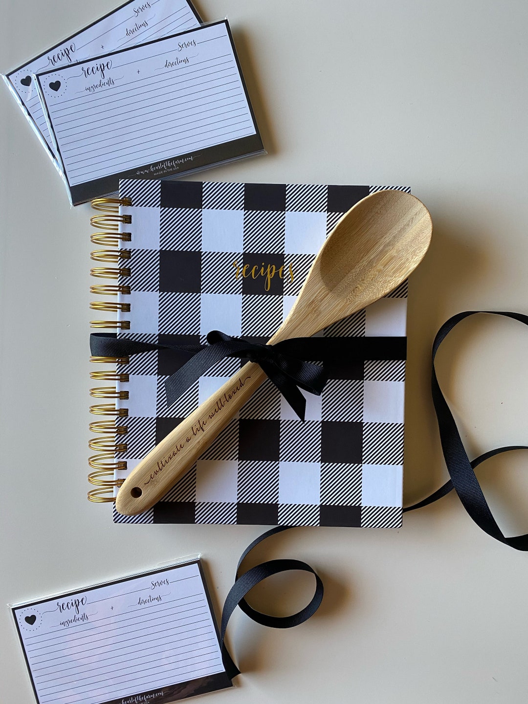 Keepsake Recipe Book BUNDLE Buffalo Check Recipe Journal Etsy