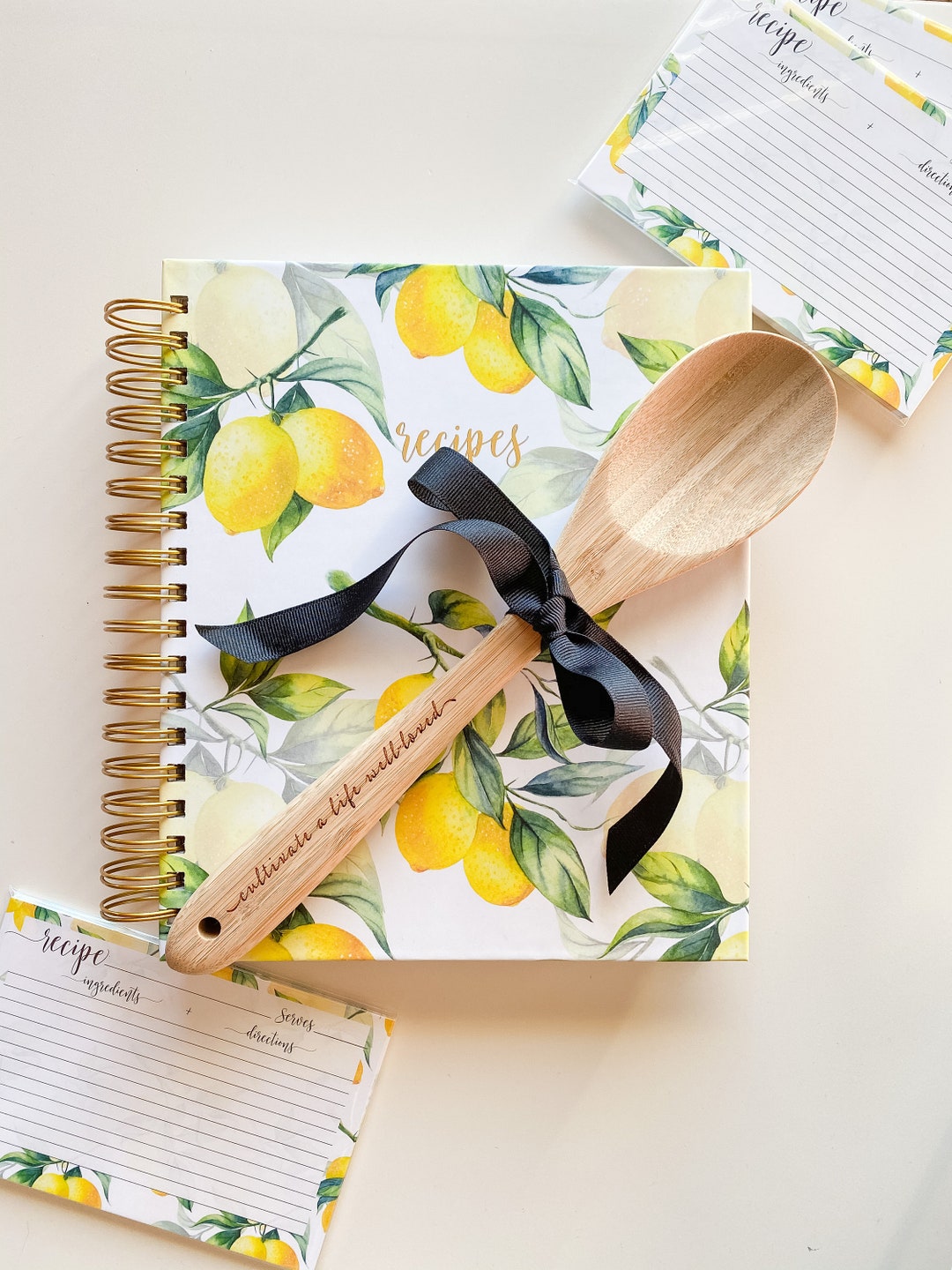 Keepsake Recipe Book BUNDLE Lemon Recipe Journal Recipe Etsy
