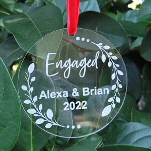 Engagement or Married Ornament | Personalized Engagement ornament | Engagement Party Gift | First Christmas Together Ornament