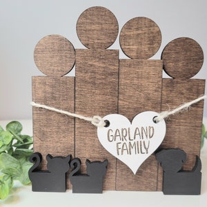 Wooden Family Block Family Figures | Tiered Tray Decor | Shelf sitter
