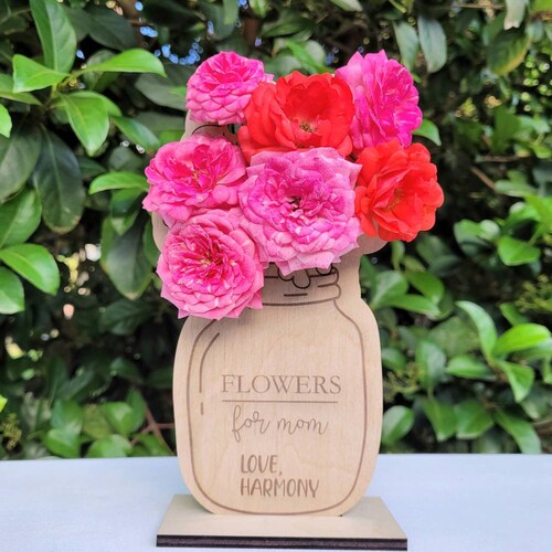 Mothers Day Flower Holder Personalized Mothers Day Gift Etsy