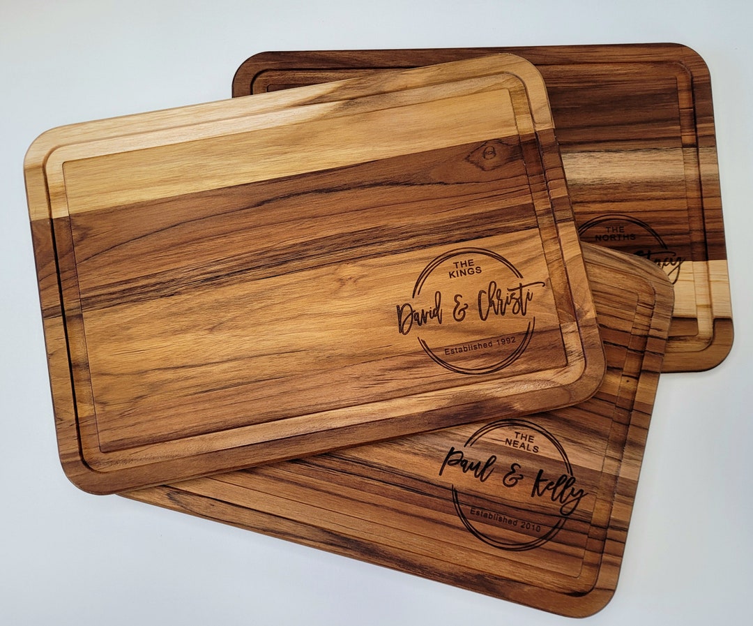 Personalized Cutting Board Split Circle Design Wedding Etsy