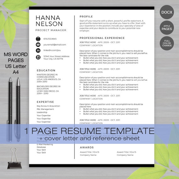 resume template for ms