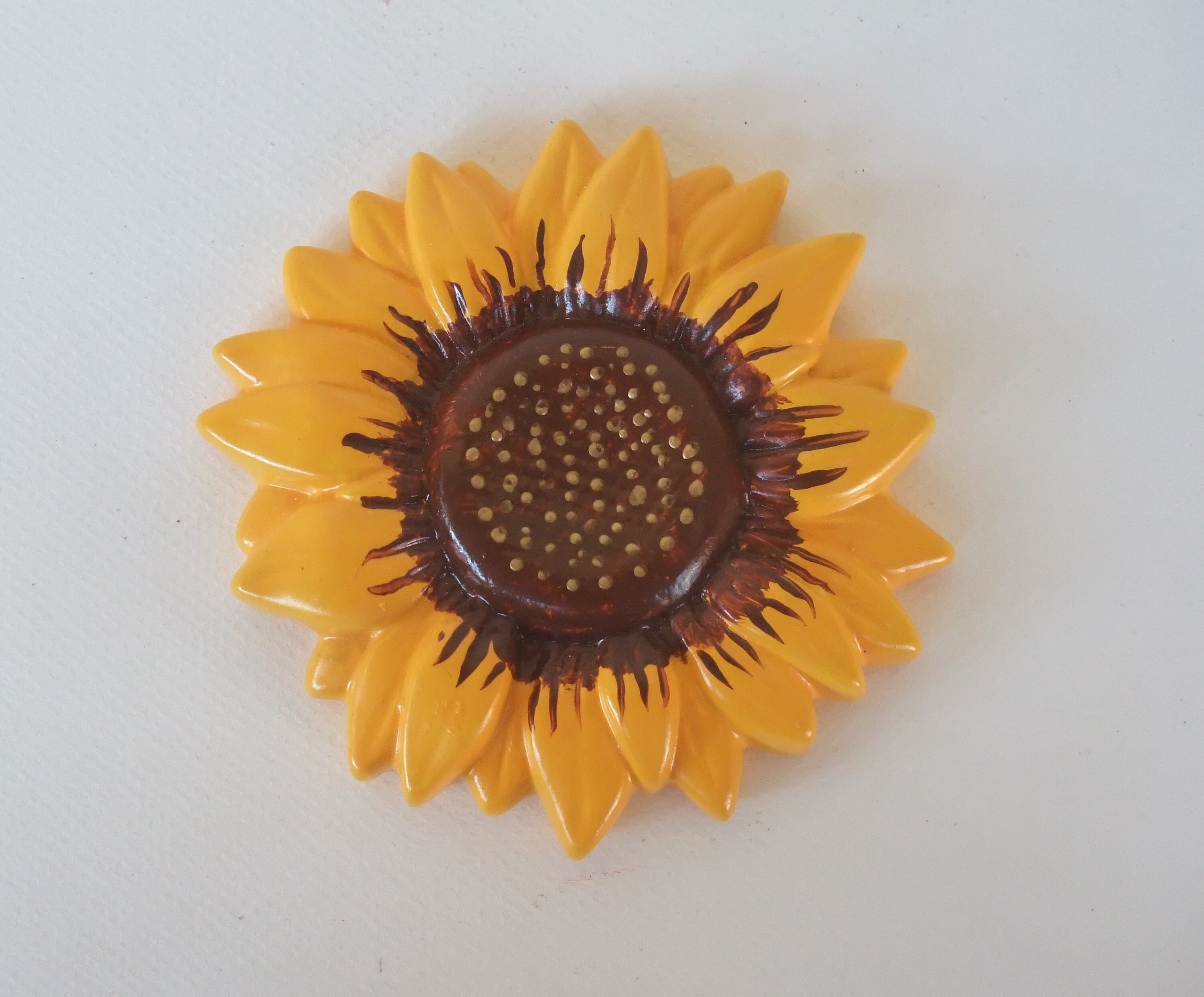 Sunflower/interior/wall decoration/flower/hand painted ceramic Etsy