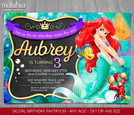 Modern Day Little Mermaid Invitations 3