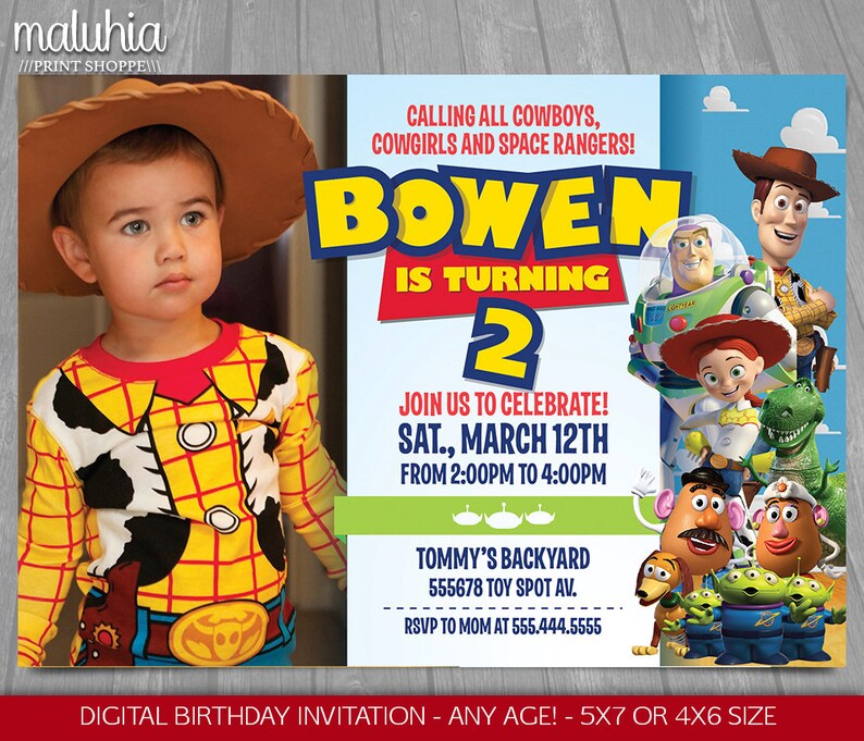 Toy Story Invitation Toy Story Invite Disney Pixar Toy Etsy