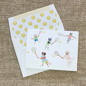 Dog Tennis Party Notecards